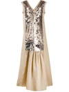 ALYSI SEQUIN EMBROIDERED PANEL DRESS