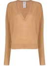 ALYSI DEEP V-NECK FINE KNIT JUMPER