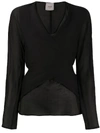 ALYSI WRAP-STYLE FRONT TIE BACK BLOUSE