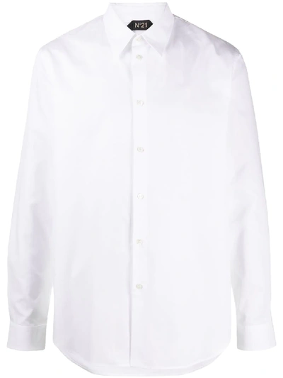 N°21 Pointed-collar Long-sleeved Shirt In White