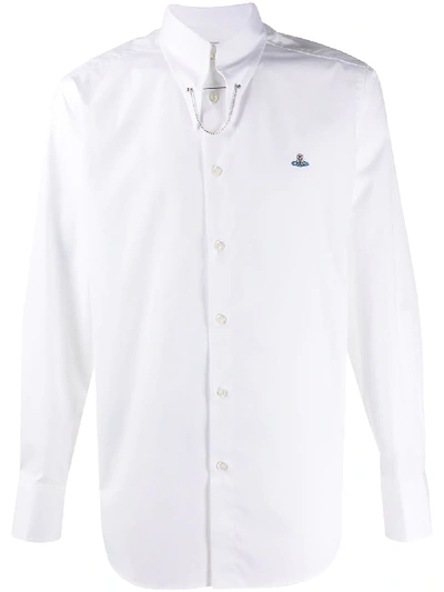 Vivienne Westwood Clip Logo Embroidered Shirt In White