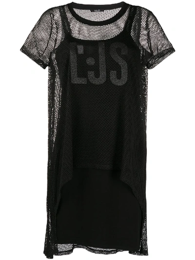 Liu •jo Layered Slip Dress In Black