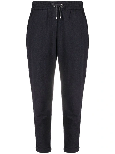 Brunello Cucinelli Slim-fit Track Pants In Black