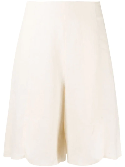 L'autre Chose Draped Knee-length Shorts In Neutrals