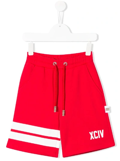 Gcds Kids' Rear Logo Shorts In Red