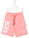 Gcds Embroidered Logo Track Shorts In Pink