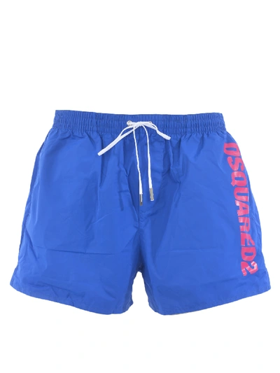 Dsquared2 Logo Swim Shorts In Blue