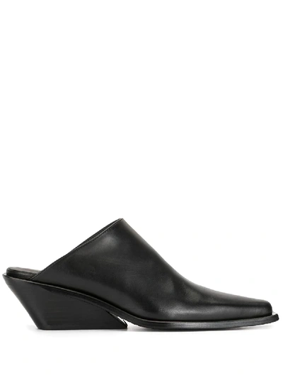 Ann Demeulemeester Slip-on Tapered Heel Mules In Black