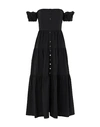Staud Elio Off-the-shoulder Tiered Stretch-cotton Poplin Midi Dress In Black
