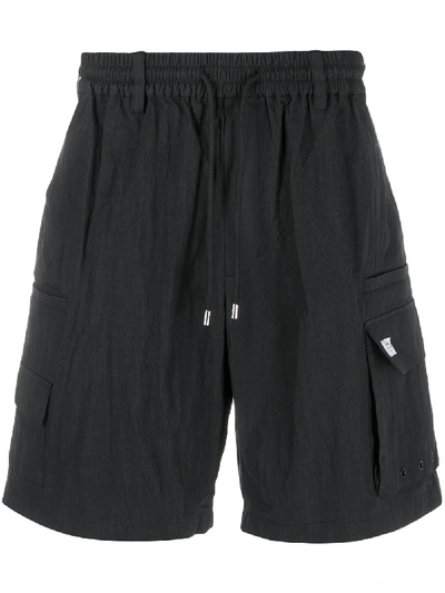 Stampd Drawstring Flap Pocket Shorts In Black