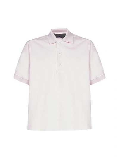 Prada Logo Cotton Polo-shirt In Pink