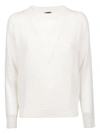 ARAGONA ARAGONA WOMEN'S WHITE CASHMERE SWEATER,D2107TF110 40