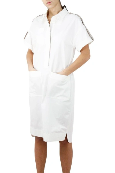 Lorena Antoniazzi Rolled-sleeve Shirt Dress In White