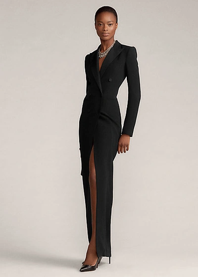 Ralph Lauren Kristian Silk Cady Evening Dress In Black