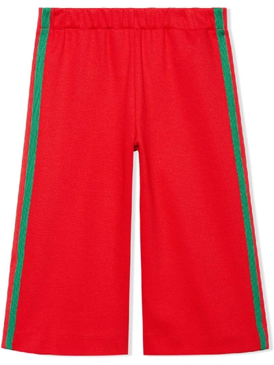 Gucci Kids' Web Trim Track Trousers In Red
