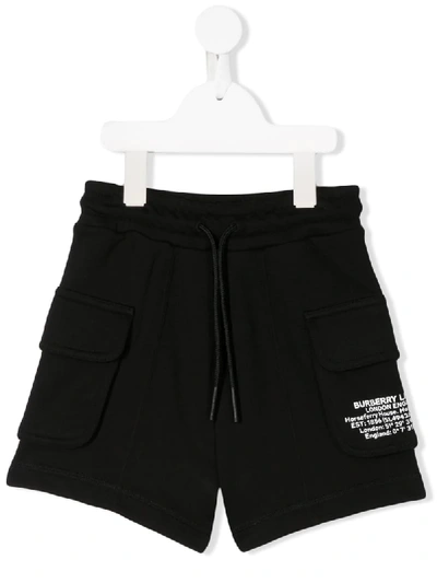 Burberry Babies' Co-ordinates Print Shorts In Black