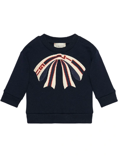 Gucci Baby Sweatshirt With Bow In Blue