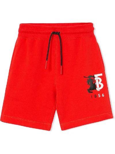 Burberry Babies' Shorts Mit Logo In Red