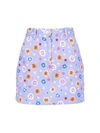 Lhd Floral Print Claude Skirt Purple In Blue