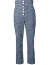 SARA BATTAGLIA HIGH-WAISTED CHECKED TROUSERS,15D4E941-E39D-3652-0A8A-0348A3E64506