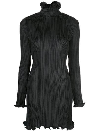 Givenchy Ruffled Pleated Dress In Black