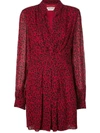 Saint Laurent Leopard-print Crepe De Chine Mini Dress In Black