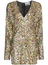 Attico Balloon Sleeve Sequinned Mini Dress In Grey