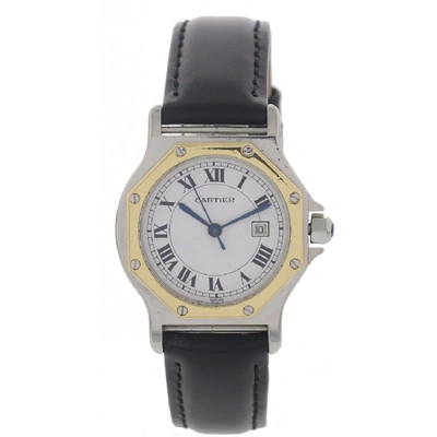 Cartier Ladies 18k Yellow Gold & Ss Santos Octagon Automatic In Not Applicable