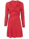 ATLEIN RED WOMEN'S VISCOSE TWISTED DRESS,1D484D5E-3747-CC25-8840-8AD7E28930B8