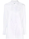 ALEXA CHUNG RUFFLED FRONT BIB SHIRT,6F74A7E2-AF65-9E40-477D-9683AA761232