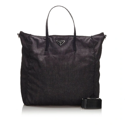 Pre-owned Prada Nylon Tote Bag In Black