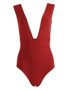 Eres Pigment Low-neck Broad Straps One-piece Swimsuit In Red
