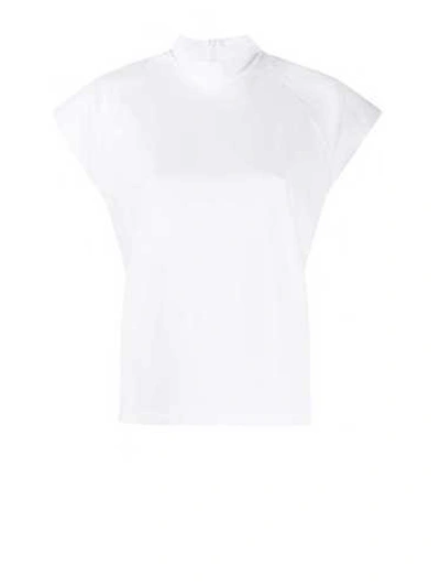 Remain Birger Christensen T-shirt Mit Angeschnittenen Ärmeln In White