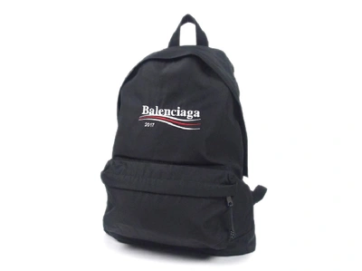Pre-owned Balenciaga Nylon Campaign Logo Explorer Backpack In Black