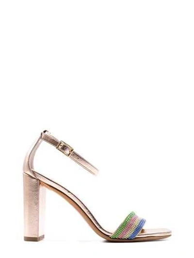 Albano High Sandals With Multicolor Band In Neutrals