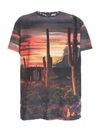 BALMAIN SUNSET DESERT PRINT T-SHIRT,14F39C15-4FB2-5617-0E59-95853721634A