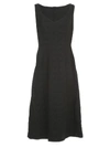 Comme Des Garçons Comme Des Garcons Cowl Neck Flutter Seam Midi Dress In Black