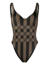 FENDI CLASSIC FF LOGO PRINT BATHING SUIT,D27AC2C0-B442-A71F-6FA0-7425DF2CE815