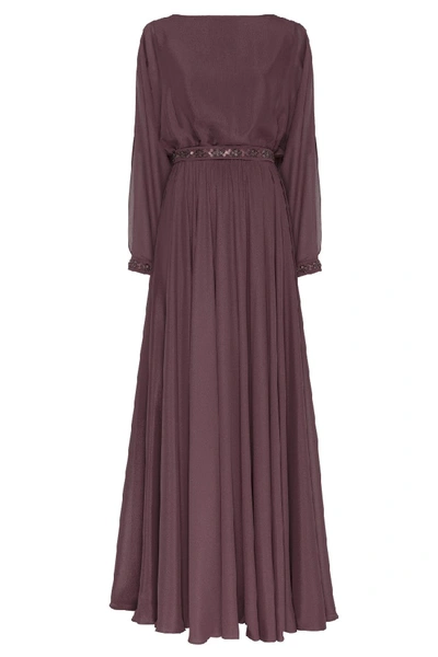 Amal Al Raisi Bias Cut Dress In Brown