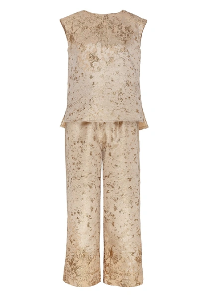 Amal Al Raisi Simple Brocade Set In Neutrals