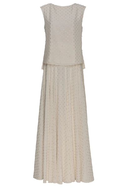 Amal Al Raisi Scattered Embroidery Sleeveless Top In Neutrals