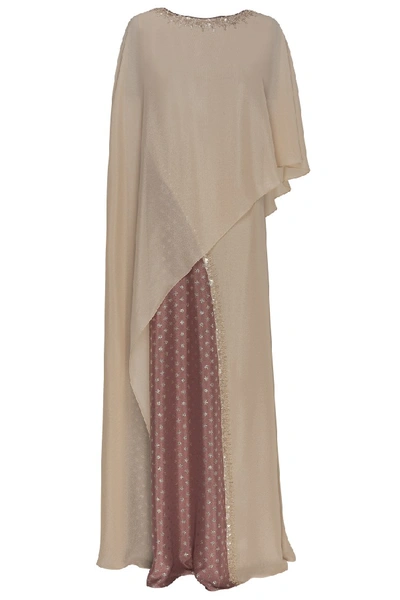 Amal Al Raisi Two-tone Kaftan In Brown