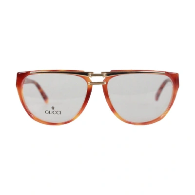 Pre-owned Gucci Vintage Brown Unisex Eyeglasses Mod. Gg 2321 57mm New Old Stock In White