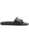 BALENCIAGA CONTRASTING LOGO SLIDE SANDALS,5B1F2BB6-C639-34F3-98D9-161B9F9D0E76