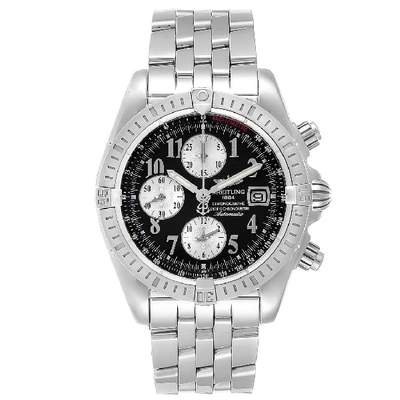Breitling Chronomat Evolution Steel Black Dial Steel Mens Watch A13356 In Not Applicable