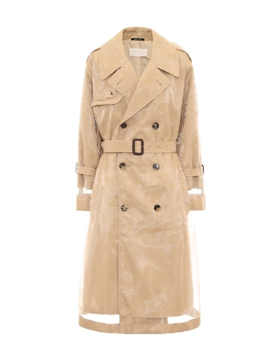 Maison Margiela Transparent Beige Trench Coat In Neutrals