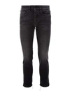 Pence Frayed Hem Dark Wash Jeans 18cm In Black