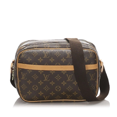 Pre-owned Louis Vuitton Monogram Reporter Pm In Black