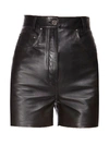 FERRAGAMO NAPPA LEATHER HIGH-WAIST SHORTS,3D800275-F6EA-C3EA-FDE1-D26954CC0AC8