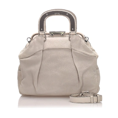 Pre-owned Celine Leather Satchel In Neutrals